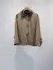 Chaqueta Corta Casual Estilo Old Money Italiano de MW con Retazos, Corte Holgado, Hombro Caído, para el Trayecto Diario, Abrigo de Principios de Otoño