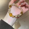Pulsera de Cristal con Borla de Amatista Natural y Perlas Pulsera de Lujo Ligero de Gama Alta Nueva Moda China Joyería para Mujer