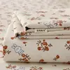 Lençol de Algodão Grosso e Rústico, Design Simples Listrado, Adequado para Uso Doméstico, Cama de Casal, Lavável à Máquina, Amigo da Pele, Conjunto de Três Peças para Dormitório Estudantil