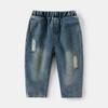 Jeans Rotos para Niño, Nuevo Estilo Primavera y Otoño 2025, Pantalones Elegantes y a la Moda para Niños Pequeños, Pantalones Largos de Temporada de Primavera para Niños