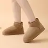 Nuevas botas de nieve de invierno simples y versátiles transfronterizas, zapatos de algodón con forro de felpa, suela gruesa, cálidos, antideslizantes, pantuflas estilo unisex para parejas