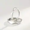 Anillo de Pareja Runxin Nuevo Francés Te Amo Simple Grabado Personalizado Moda para Hombres y Mujeres Anillo de Diamante Multifacético