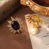 Brincos de Flor Vintage Pérola Senso de Alta Qualidade Broche Design Senso Figura Brincos de Luxo Leve Prata Francesa Brincos de Pino