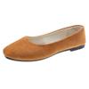 Zapatos Planos de Moda Cuadrados para Mujer Estilo Coreano Gamuza Boca Baja Zapatos Individuales Calzado de Mujer Talla Grande Exportación 4344
