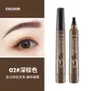 Lápiz de Cejas Salvaje con Raíces Transparentes, que No se Desvanece y de Larga Duración, Auténtico Artefacto de Cejas Líquido de Cuatro Puntas para Celebridades Femeninas Artificiales de Internet