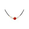 Colgante de collar de ágata roja de imitación estilo chino para mujer, Cuentas de pulsera de frijol rojo, Cadena para clavícula, Collar de la fortuna de frijol de amor al por mayor