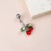 Aliexpress Ebay Piercing de Umbigo Cereja Zircônia Stud de Umbigo Barra de Aço Inoxidável Botão de Umbigo Dropshipping Transfronteiriço