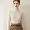 Suéter de cashmere puro 2026 novo inverno feminino gola alta básica malha pulôver, amigável à pele e adequado para sobreposição