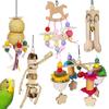 Juguete para loro Tronco Fruta Masticar Juguete Educativo Bloques de Construcción Cuerda para Masticar Escalera de Trepar Escalera Columpio