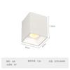 Downlight LED transfronterizo de montaje superficial sin agujeros fuente de luz no principal cuadrado de doble cabezal COB pasillo pasillo techo foco