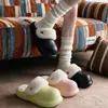 Pantuflas de Algodón de Color Sólido EVA para Mujer, Estilo Nuevo de Otoño e Invierno, para Interiores del Hogar, con Felpa Adicional, Antideslizantes, Impermeables, Cálidas