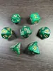 Conjunto de Dados Poliédricos D&D com Padrão de Mármore, Cores Misturadas, Transparente, D4D6D8D10D12D20 Lados, Tabuleiro Coc, Conjunto de Sete Peças