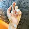 Cadena de llavero de cuentas de colores con luz UV creativa para teléfono móvil, colgante lindo para bolso, accesorios para funda de teléfono móvil, venta al por mayor
