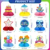 Juego de 9 Piezas de Decoraciones de Panal Coloridas para Fiestas de Cumpleaños, Decoraciones de Mesa, Montaje de Mesa de Fiesta, Bases de Panal de Papel