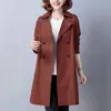 Gabardina para Mujer de Longitud Media Estilo Coreano 2023 Primavera y Otoño Nuevo holgado adelgazante estilo británico Hepburn abrigo casual de moda