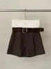 Moda de Estilo Retro, Pantalones Cortos de Lana de Corte A para Mujer, Novedad Otoño e Invierno 2025, Estilo Coreano, Versátiles, de Cintura Alta, de Corte A