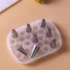 Juego de boquillas de acero inoxidable para repostería 25 diadema doble giro Set de 27 piezas máquina para pasteles y repostería herramientas para hornear bolsa de repostería juego completo