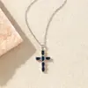 [Personalizado] Colar Cruz Banhado a Cobre com Zircônia Incrustada em Ouro 18K para Mulheres, Não Desbota, Popular, Joia de Colar de Luxo Acessível Exquisite