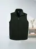 Chalecos de forro polar al por mayor para otoño e invierno para hombre, adecuados para mediana edad y personas mayores, se pueden usar en capas, color liso, forrados de forro polar, engrosados y se pueden usar como prenda exterior