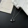 Colar Simples de Aço Titânio Prata Gota d'Água Feminino Sem Cor Luxo Leve Nicho High-end Corrente Longa para Suéter Acessórios