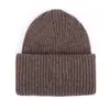 [Personalizado] Nuevo Sombrero de Punto Cálido de Lana Merino 100% Otoño e Invierno Bordado con Logo Puño Grueso para el Frío