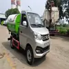 Marca Azul Changan Gancho de 3 Cuadrados Brazo Basculante Fabricante de Camiones de Basura Suministra Gasolina Camión de Transferencia de Basura de 3 Cuadrados con Brazo de Arrastre Desmontable Camión de Limpieza