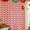 1*2m Cortina Brillante de Seda de Lluvia Forma de Campana de Navidad Cortina de Puerta de Seda de Lluvia Decoración de Pared de Fondo de Escenario Navideño Cortina de Borlas