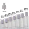 Botella de vidrio transparente de 20 ml con dispensador de loción de mejor venta, para sérum, aceite esencial, crema facial, botella vacía para muestras cosméticas