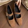 Primeiro Encontro Temporada Um Fivela de Uma Palavra Bico Quadrado Solado Macio Versátil Salto Bloco Sapatos de Salto Único Feminino 2026 Primavera Novos Sapatos Mary Jane