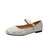 Suministro Exclusivo Transfronterizo de Zapatos Planos Cuadrados Estilo Francés para Mujer, Versátiles Zapatos Bailarina Mary Jane en Tallas Grandes
