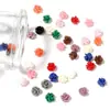 Contas de flor rosa de resina, contas de flor de coral artificial com furo passante, acessórios para pulseiras DIY feitas à mão com contas, joias
