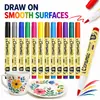 Caneta para pintura em cerâmica para caneca, caneta marcadora pintada à mão em porcelana óssea, à prova d'água e resistente ao desbotamento, caneta para utensílio de porcelana DIY