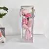Día del Maestro Nuevo Día de San Valentín Ramo Vertical de Girasol Ramo de Rosas Caja de Regalo Transparente Láser Regalo