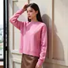 Suéter de Lana Cachemir Hengyuanxiang para Mujer 2025 Otoño e Invierno Nuevo Estilo Color Sólido Versátil Cálido Cuello Redondo Suéter Top para Mujer