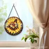 Colgante de Cristal de Colores Cruz Girasol Mariposa Adorno de Cristal para Colgar en Casa Decoración de Ventana Atrapasoles para Jardín