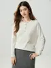 Suéter feminino de cashmere puro, gola Henley, meio abotoado, camada interna quente, corte solto, emagrecimento, elegante, base de malha