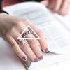 Anel Croissant de Personalidade Estilo Coreano para Mulheres, Anel Aberto Torcido de Linha Simples Retrô, Anel Criativo para Dedo Indicador