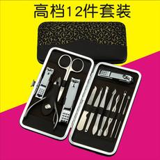 Fabricante cortaúñas, set de belleza, cortaúñas cuadrado, juego de cuchillos para pedicura, set de aseo de acero inoxidable, 12 piezas