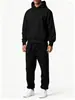 Conjunto de Sudadera con Capucha para Hombre, Conjunto Casual Deportivo de Dos Piezas de Color Sólido, Estilo Primavera y Otoño, Sudadera de Marca de Moda y Pantalones de Chándal Rectos, Ropa para Hombre