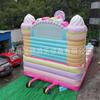 Castelo de playground inflável Castelo de playground inflável Cama grande para crianças Equipamentos para atividades ao ar livre Escalada em rocha travessa Quadrado