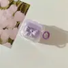 Borda Ondulada Gradiente Rosa Laço Adequado para Capa de Fone de Ouvido Apple AirPods Pro3 Capa de Fone Airpods5