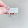 Brincos de cristal irregulares em formato de cubo, elegantes, simples, clássicos, adequados para o trabalho, de luxo leve, brincos de nicho para mulheres
