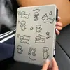 Perro Dachshund de Dibujos Animados Adecuado para Funda Protectora de Tableta Apple iPad Soporte Giratorio 11ª Generación Mini6 Cuero Plateado Air13