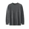 Baicai Veludo Nova Coleção Outono/Inverno: Suéter Premium de Cashmere para Homens, Gola Redonda, Casual, Moderno, Camada Base Tricotada, Suéter Versátil