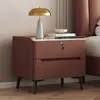 Mesa de noche de madera maciza con chapa de madera, lujo ligero, mesita de noche, mueble de noche, simple, para el hogar, de alta gama, moderno, almacenamiento para dormitorio, pequeño nuevo