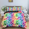 Funda de edredón a rayas de colores arcoíris con estampado digital 3D de tres piezas transfronteriza Amazon AliExpress ropa de cama de tres piezas