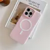 Funda Magnética de Color Caramelo con Textura para iPhone16promax Apple 15 Funda para Teléfono Móvil 14 Funda Suave 13 Color Sólido 11