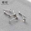 Bandeja de Plata S925 Xi Gu Aguja para Oreja Aguja para Cuenco DIY Accesorios de Joyería de Plata S999 Fábrica Venta Directa al por Mayor