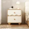 Mesita de noche con forma de ola de madera maciza nórdica, muebles de dormitorio modernos de madera maciza, nuevo armario de almacenamiento para dormitorio de estilo minimalista con cuero