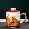 Taza de Té de Porcelana Blanca para Uso en Oficina, Separación de Té y Agua, Uso Personal con Filtro, Taza de Cerámica para Ceremonia del Té, Taza para Beber Té